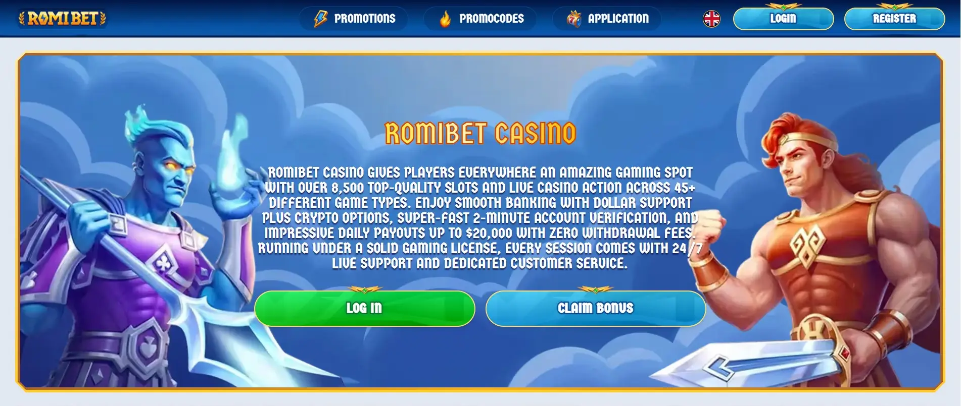 Romibet Lobby Übersicht